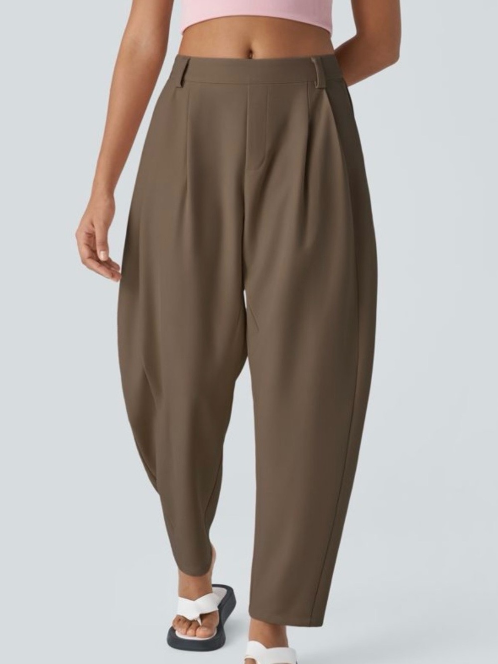 Mid Rise Pocket Barrel Leg Baggy Work Pants in Shitike Colorway